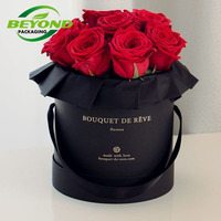 Usine personnalisé conservé Roses maman papier cadeau Bouquet luxe rond boîte à fleurs pour Bouquets cylindre Rose emballage cadeau