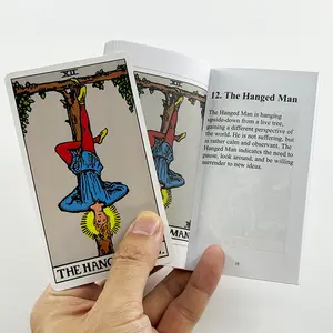 Custom Original Classic Design Spanish English Tarot Cards Manufacturer Free Sample Paper Rider Waite Tarot Cards With Guidebook