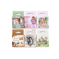 45 ou 46 autocollants par boîte Chihiro Fleur Langue Combinaison Rétro Main Compte Décoration Matériel Autocollants 6 styles