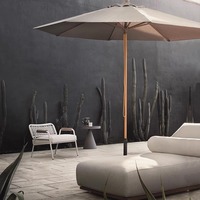 Chaise longue moderne d'extérieur en teck massif, style champêtre, avec option de position assise, pour piscine, cour, villa haut de gamme/B&B, véranda