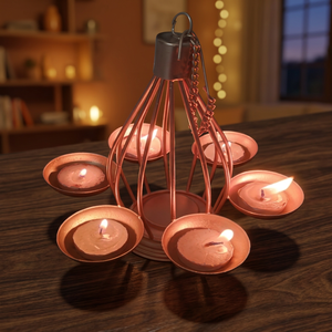 Autiraz Handmade Eco-Friendly Durable Heat Resistant Waterproof Hanging Brass Diya Lamp for Religious Use Made in Maharashtra - Product Image 2