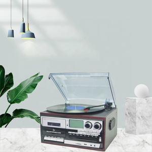 Máy Nghe Nhạc Đĩa Xoay Âm Thanh 6 Trong 1, Thiết Kế Cổ Điển Hoài Cổ & Máy Hát Đĩa Vinyl LP & Gramophone Với PC Link/3 Tốc Độ LP - Product Image 3