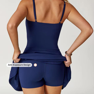 Abito Corto da Donna con Logo Personalizzato, Anti-Esposizione, con Tasche, Linea ad A, Sexy, Senza Schienale, Asciugatura Rapida, Traspirante, Elasticizzato in 4 Direzioni, Delicato sulla Pelle - Product Image 5