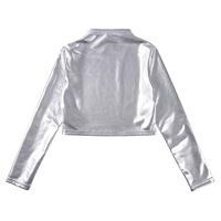 T-shirt à col mandarin en polyester pour femme, à manches longues, pour la scène, la danse de rue, le hip-hop, rétro