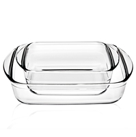Plaque de verre carrée résistante à la chaleur en borosilicate 1L pour la cuisson des aliments Plaque de cuisson carrée en verre trempé
