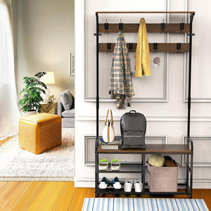 <span class=keywords><strong>Porte</strong></span>-<span class=keywords><strong>manteau</strong></span> <span class=keywords><strong>industriel</strong></span> moderne autoportant pour entrée de couloir <span class=keywords><strong>Porte</strong></span>-<span class=keywords><strong>manteau</strong></span> sur pied avec banc à chaussures - Product Image 2
