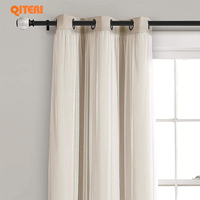 Meilleures ventes Tringle de fenêtre simple extensible en métal noir tringles de fenêtre décoratives en résine de marbre blanc pour draperie