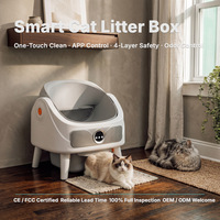 Bac à litière automatique intelligent pour chat, toilette semi-ouverte autonettoyante pour animaux de compagnie avec fonctionnement silencieux et plateau anti-sable, OEM/ODM