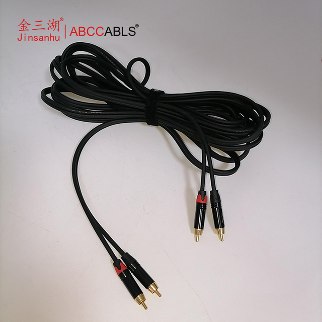 Gold-Plated 2 RCA Stereo Audio Cable for Hi-Fi System, Amplifier, Active Speakers or Subwoofer, Digital Audio Compatible