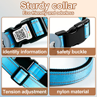 Collier pour chien classique, solide et durable, avec code QR, étanche, avec étui de protection pour AirTag, réfléchissant, anti-explosion, clignotant, en nylon