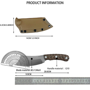 Cuchillo fijo de alta dureza para acampar, herramienta multifuncional de rescate para escalada de montaña, mango completo, grado industrial, caza al aire libre, EDC - Product Image 6