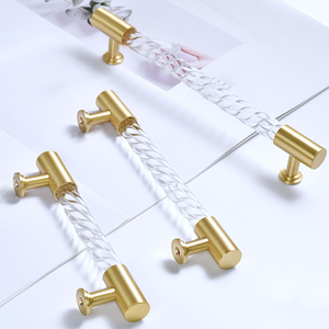 <strong>Light</strong> Acrylic Brass Furniture <strong>Pulls</strong> <strong>Handles</strong> Long <strong>Handle</strong> for Kitchen Drawer Cabinet Wardrobe Door <strong>Handle</strong> 320mm - Product Image 6