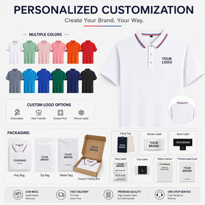 Polo de performance 100 % polyester avec logo personnalisé, col contrastant, séchage rapide, uniforme de golf unisexe, tailles S-5XL, blanc, vente en gros - Product Image 5