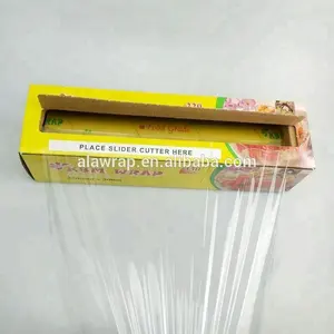 Food Grade Plastic Wrap 9-15mic 15m-1500m Roll Transparent PVC Stretch Cling Film