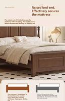 Lit double GEDO 2026 de luxe en bois massif, sommier silencieux épaissi, mobilier de chambre à coucher