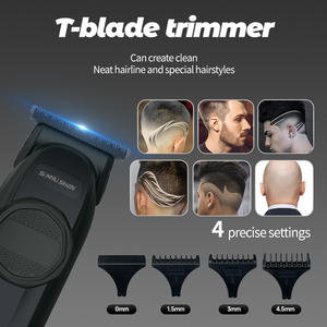 Tondeuse professionnelle silencieuse en céramique pour salon, kit de coupe de cheveux USB sur batterie 7000 tr/min Type C pour hommes avec écran LCD, pour usage extérieur - Product Image 4
