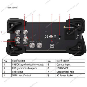 Generador de señal Hantek HDG3103C 3 CH generador de forma de onda USB 5 en 1 medidor de frecuencia/señal de función/pulso/generador de armónicos - Product Image 4