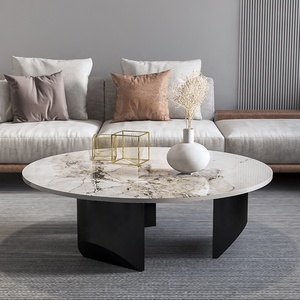 <span class=keywords><strong>Mesa</strong></span> de centro de sala de estar de <span class=keywords><strong>diseño</strong></span> de lujo italiano, <span class=keywords><strong>mesa</strong></span> de centro de consola <span class=keywords><strong>redonda</strong></span> de <span class=keywords><strong>cristal</strong></span> con marco negro dorado - Product Image 5