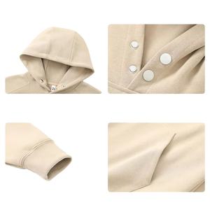 TKAN276D Imprimer Logo Blanc Graphique Hommes Plus la taille Lâche Coton Lourd Garder Au Chaud Col Montant À Manches Longues Avec Poche À Capuche - Product Image 3