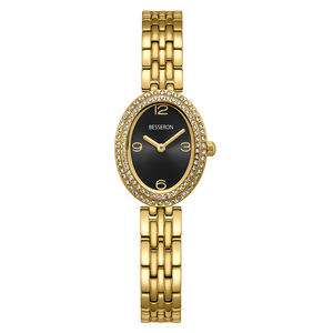 Besseron montre de luxe personnalisée montre à quartz en acier inoxydable <span class=keywords><strong>mini</strong></span> boîtier ovale avec <span class=keywords><strong>lunette</strong></span> en pierre montres pour femmes à la mode - Product Image 2