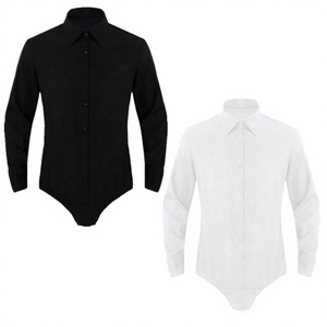 Leotardo Casual de una Pieza para Hombre, Color Sólido, Poliéster + Algodón, IEFiEL, para Citas, Fiestas, Oficina, Uso Diario - Product Image 2