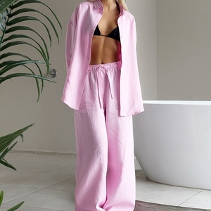 New Loose Long-sleeved Shirt <b>Pants</b> Women's Casual Set of 2 Sets Fashion - Product Image 1