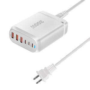 Ce FCC chứng nhận điện thoại di động gan Công nghệ 6 Cổng USB C 100W 200W QC3.0 18W nhanh gan sạc cho MacBook máy tính xách tay sạc - Product Image 4