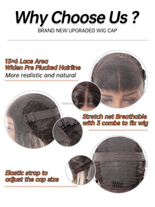Perruque synthétique brune dégradée, <span class=keywords><strong>cheveux</strong></span> bouclés de 28 pouces, ondulés, avec dentelle frontale crochetée à la main 13x6 pouces, style Europe et Amérique, vente chaude - Product Image 6
