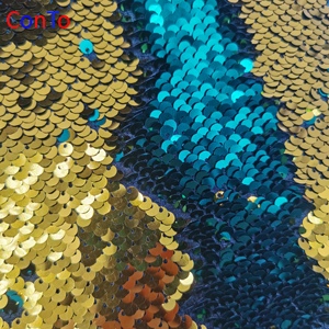 Tissu en dentelle extensible de Shaoxing, paillettes noires et blanches, tissu à paillettes - Product Image 5