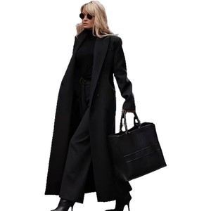Manteau long en laine pour femme, vert, coupe ample, chaud, vêtement d'extérieur pour l'hiver - Product Image 5
