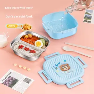 <span class=keywords><strong>กล่อง</strong></span><span class=keywords><strong>ข้าว</strong></span>สแตนเลสสตีล 201 ลายการ์ตูน สำหรับนักเรียน ป้องกันการรั่วซึม ความจุขนาดใหญ่ (800-1000 มล.) เก็บความร้อน พร้อมช่องใส่น้ำ - Product Image 4