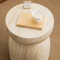 Table d'appoint vintage en faux pierre de grotte, en ciment de magnésium, style antique, pour maison d'hôtes, table à thé, meuble TV, table de chevet, chambre, balcon