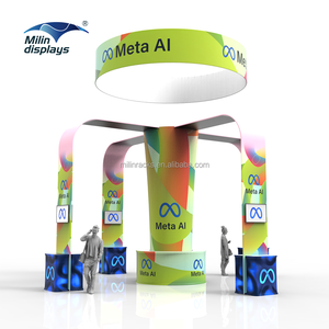 Nuevo producto Aluminio 100% Poliéster Publicidad y <span class=keywords><strong>Expo</strong></span> Soporte de exhibición Conjunto de cabina cuadrada con caja de luz para cabina de exposición - Product Image 5