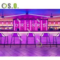 Comptoir de Bar design OEM en acrylique, surface solide, comptoir de bar pour la maison ou le club, table de bar à LED
