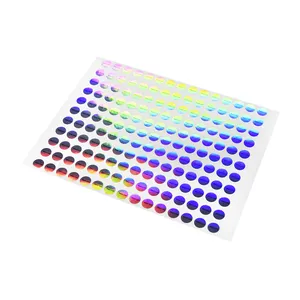 custom logo printing hologram labels waterproof adhesive paper stickers sheets holographic stickers
