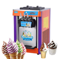 Machine à crème glacée en acier inoxydable, 3 saveurs, machine à crème glacée molle commerciale, fabricant de crème glacée