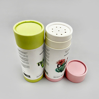 Emballage de poudre en tube cylindrique rond en papier kraft avec tamis, logo personnalisé biodégradable, pour épices, sel