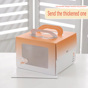 Boîte à gâteau portable Strawberry Window 4/6/<span class=keywords><strong>8</strong></span> pouces, boîte à gâteau d'anniversaire, boîte d'emballage pour pâtisserie - Product Image 1