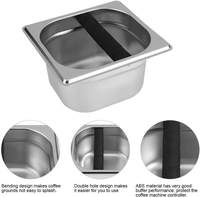 Nouveau design – Conteneur carré écologique en acier inoxydable pour marc de café – Boîte à marc d'espresso durable avec barre en caoutchouc
