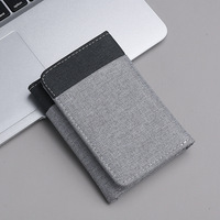 Dompet Kartu Kredit Lipat Tiga Slim Kanvas Pria dengan Slot Foto, Penutup Kancing, Pola Dua Warna, Merek DIENQI