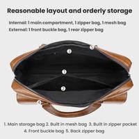 Porte-documents d'affaires pour hommes, sacoche pour ordinateur portable 15.6 pouces en cuir PU WEIXIER T616, sac à main de grande capacité pour le bureau