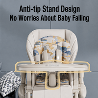 Chaise haute réglable pour bébé, pliable, inclinable, siège d'alimentation pour tout-petit, double plateau, sac de rangement, repas
