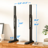 Soporte Universal Negro para TV de Sobremesa, Altura Ajustable, Acero, para TV LED/LCD de 24-86 Pulgadas, Resistente, 150 Libras, Gestión de Cables, 5 Años de Garantía