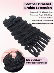 Extensiones de Cabello Humano FH French Curly Miracle Knot Crochet Braid con Puntas Rizadas en Espiral - Product Image 2