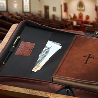 Grande housse de Bible classique en cuir PU, étui de transport protecteur en cuir, sac de transport portable pour la Bible et l'église