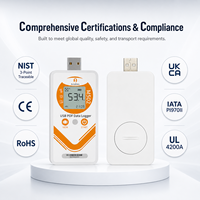 Enregistreur de données de température et d'humidité USB haute précision avec écran LCD, calibré CNAS, pour ateliers de production et expéditions de marchandises frigorifiques