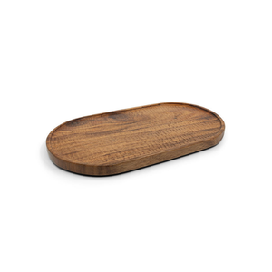 Bandeja de servir de madera de acacia (Suar) con patrones geométricos minimalistas, diseño ligero, resistencia al calor y un acabado apto para alimentos. - Product Image 1