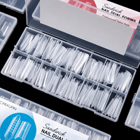 Caixuan Gel de construction rapide pour ongles, formes doubles, extensions rapides, capsules en plastique, application facile, moule pour extension d'ongles à la française