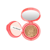 Poudre compacte mate Kiss Beauty Air Cushion pour le visage, correcteur, logo personnalisé, marque privée, sans huile, poudre fixante pour le maquillage