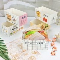 Boîte de hamburger à emporter de restauration rapide personnalisée en gros emballage en papier étanche pour sandwich à l'œuf pour gelée de sushi laminé mat gaufré